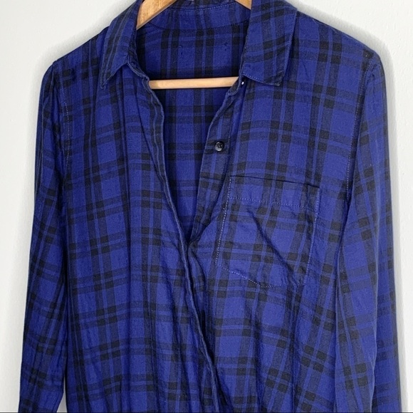 MADEWELL Top blue Plaid Wrap-Front Shirt in Arion XS - Picture 5 of 13